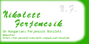 nikolett ferjencsik business card